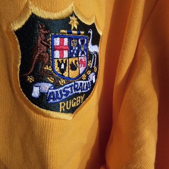 VTG Jersey Australia Rugby Team Long Sleeve Shirt 4XL Yellow/Green NWT - Picture 5 of 11